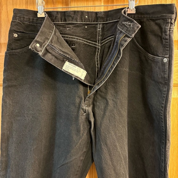 Vintage Y2K Men’s Wrangler Jeans Black Denim Cotton 97601CB 40X30 Made In USA 🇺🇸 - Picture 5 of 6